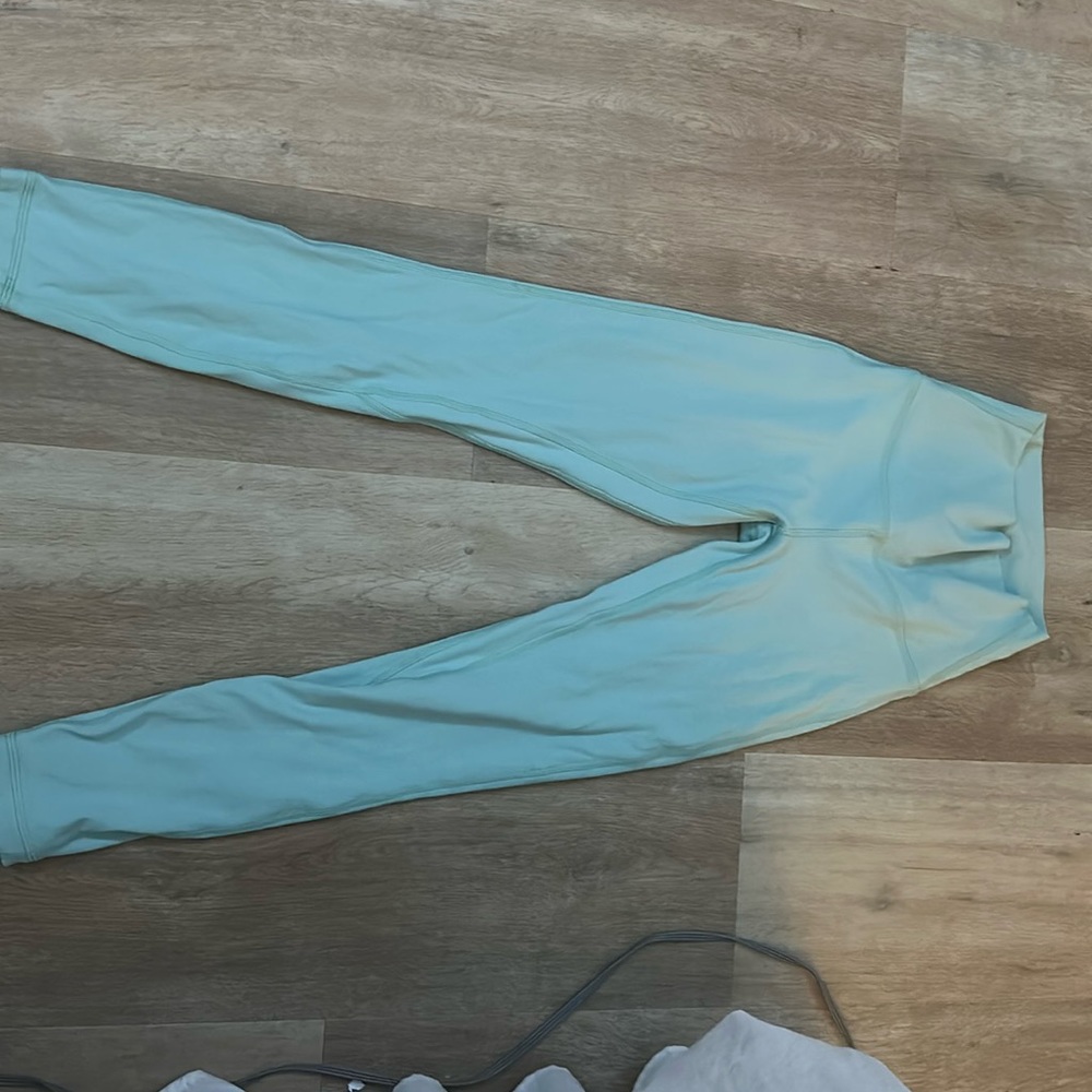 Mint green I think.  lululemon leggings